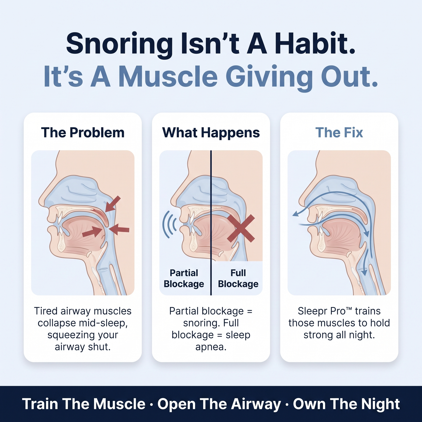Why you snore and how Sleepr Pro fixes it - airway diagram